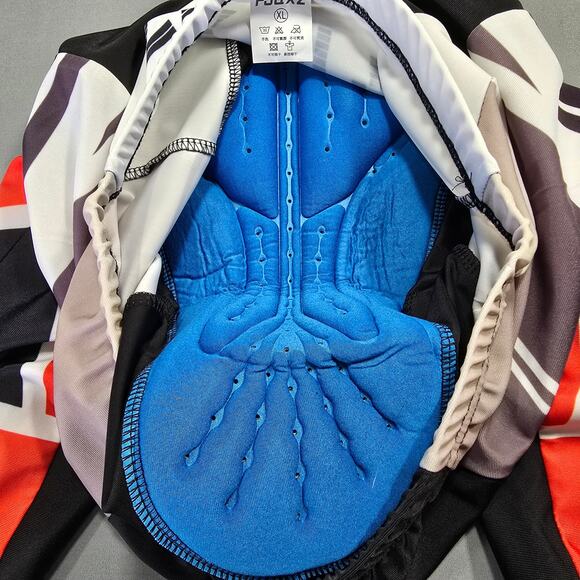 FJQXZ Cycling Gear Padded Pants Full Zip Jacket Set Men XL Black White Race Suit - Picture 6 of 16